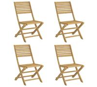 Vidaxl Chaises Pliables De Jardin Lot De 4 Bois Massif D'acacia