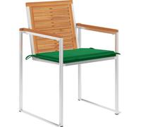 Chaises de jardin 6 pcs avec coussins Bois d'acacia solide