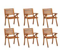 Vidaxl Chaises De Jardin 6 Pcs Bois D'acacia Solide