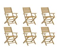 vidaXL Chaises de jardin 6 pcs. Pliable 54,5x61,5x86,5cm bois massif acacia