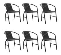 Vidaxl Chaises De Jardin 6 Pcs Rotin Plastique Et Acier 110 Kg