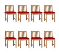 Vidaxl Chaises De Jardin 8 Pcs Avec Coussins Bois De Teck Massif