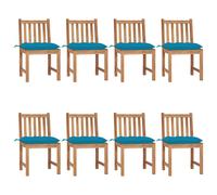 Vidaxl Chaises De Jardin 8 Pcs Avec Coussins Bois De Teck Massif