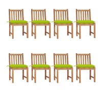 Vidaxl Chaises De Jardin 8 Pcs Avec Coussins Bois De Teck Massif