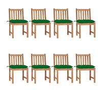 Vidaxl Chaises De Jardin 8 Pcs Avec Coussins Bois De Teck Massif