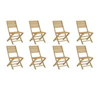 Vidaxl Chaises Pliables De Jardin Lot De 8 Bois Massif D'acacia