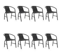 vidaXL Chaises de jardin 8 pcs. Aspect rotin plastique et acier 110 kg