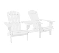Vidaxl Chaises De Jardin Adirondack Avec Table Bois De Sapin Blanc