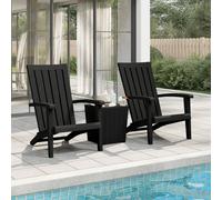 vidaXL Chaises de Jardin Adirondack Lot de 2 Noir polypropylène, Chaise Longue, Chaise d'extérieur, sièges d'extérieur, sièges de Jardin
