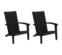vidaXL Chaises de jardin Adirondack Polypropylène noir Lot de 2