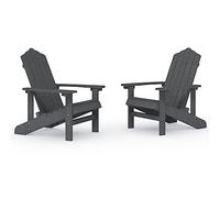 vidaXL – Lot de 2 chaises de jardin Adirondack en PEHD Anthracite