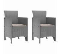 vidaXL Chaise de jardin 2 pcs gris clair 53 x 49 x 85 cm PP