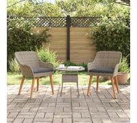 Vidaxl -Chaises De Jardin Avec Coussins 2 Pcs Noir Poly Rattan