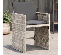Chaises de jardin avec coussins lot de 4 gris clair poly rotin 364988
