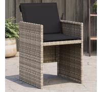 vidaXL Lot de 4 Chaises de Jardin avec Coussins, Sièges de Terrasse, Chaises de Balcon, Meubles de Patio Extérieur, Gris Clair Poly Rotin