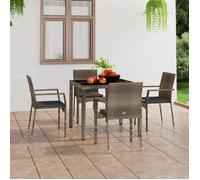 Vidaxl Chaises De Jardin Avec Coussins 4 Pcs Résine Tressée Gris