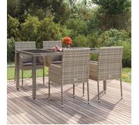 vidaXL Chaises de jardin avec coussins 4 pcs Résine tressée Gris, meuble de jardin, meuble de patio, chaise de balcon, 319888