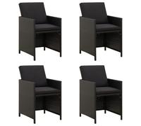 Vidaxl Chaises De Jardin Avec Coussins 4 Pcs Résine Tressée Noir Noir