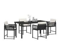 vidaXL Chaises de Jardin avec Coussins - 4 pièces en Poly Rattan Noir, Solides et Confortables. Un Ensemble Moderne pour Manger à l’extérieur : terrasse, al Fresco, arrière-Cour, Patio. Idéal pour Un