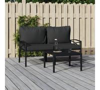Chaises de jardin avec coussins gris 2 pcs 62x75x79 cm acier