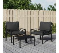 Vidaxl Chaises De Jardin Avec Coussins Gris 2 Pcs 68x76x79 Cm Acier