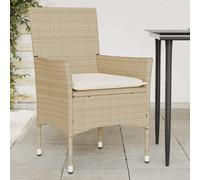 Vidaxl Chaises De Jardin Avec Coussins Lot De 2 Beige Résine Tressée