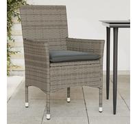 Chaises de jardin avec coussins lot de 2 gris résine tressée