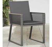 Vidaxl Chaises De Jardin Avec Coussins Lot De 2 Noir Résine Tressée