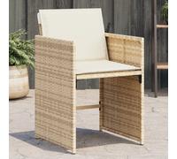 vidaXL Chaises de Jardin avec Coussins Lot de 4 Beige résine tressée