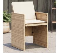 Lot de 4 Chaises de Jardin avec Coussins Sièges Terrasse Mélange Beige vidaXL