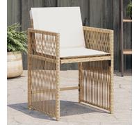 Vidaxl Chaises De Jardin Avec Coussins Lot De 4 Beige Résine Tressée