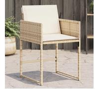 vidaXL Chaises de jardin Lot de 4 avec coussins – Résine tressée Beige