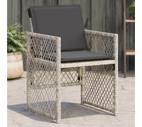 Vidaxl Chaises De Jardin Avec Coussins Lot De 4 Gris Clair Poly Rotin