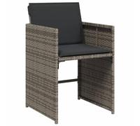 vidaXL Chaises de Jardin avec Coussins Lot de 4 Gris résine tressée