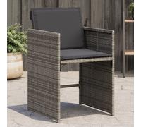 vidaXL Chaises de Jardin avec Coussins Lot de 4 Gris résine tressée