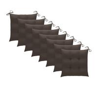 vidaXL Lot de 8 Chaises de Jardin avec Coussins, Sièges de Terrasse, Chaises de Balcon, Meubles de Patio Extérieur, Taupe Bois Teck Massif