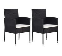 Chaises de jardin coussins blanc crème 4pcs noir résine tressée vidaXL