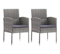 Vidaxl Chaises De Jardin Coussins Gris Foncé 2 Pcs Résine Tressée