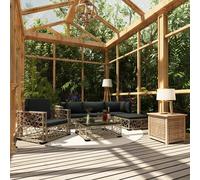 Vidaxl Chaises De Jardin Coussins Lot De 4 Gris Résine Tressée Acacia