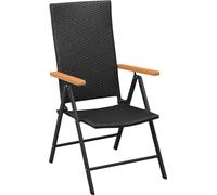 vidaXL Chaises de jardin empilables 2 pcs. Poly rotin noir