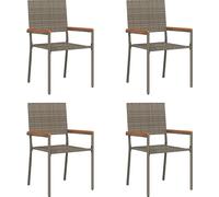vidaXL Chaises de jardin empilables 4 pcs Gris, Marron