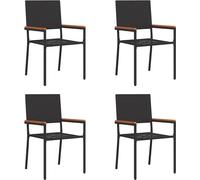 vidaXL Chaises de jardin empilables 4 pcs noir, marron