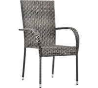 vidaXL Chaises de jardin empilables 4 pcs. Poly rotin noir