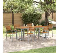 Vidaxl Chaises De Jardin Empilables 6 Pcs En Bois Solide D'acacia Et Métal