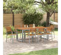 Vidaxl Chaises De Jardin Empilables 8 Pcs En Bois D'acacia Et Métal