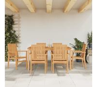 Lot de 8 Chaises de Jardin Empilables Sièges Patio Balcon Bois Teck vidaXL