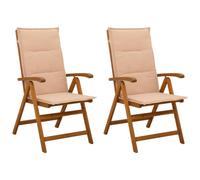 vidaXL Chaises de Jardin inclinables 2 pc Naturel Bois d'Acacia Massif
