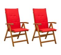 vidaXL Chaises de Jardin inclinables 2 pc Naturel Bois d'Acacia Massif