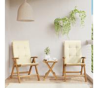 Vidaxl Chaises De Jardin Inclinables 2pcs Et Coussins Bois Massif Teck