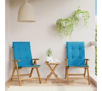 Tuinstoelen 2 st verstelbaar met kussens massief teakhout3196437